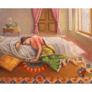 Aurangzib Hanjra, 30 x 36 Inch, Oil on Canvas, Figurative Painting, AC-AZH-008
